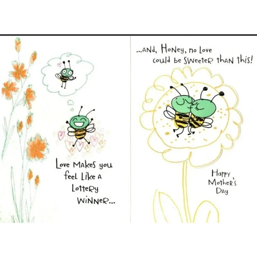 Happy Mother's Day wife My Sweet Honey Bee Lover No Love Sweeter Hallmark Card